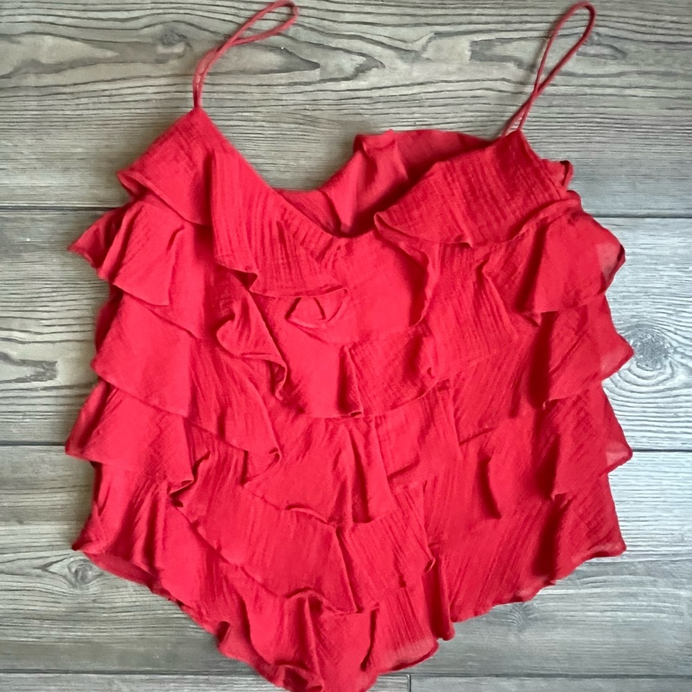 Ralph Lauren Red Ruffled Camisole